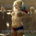 Naked woman sauna